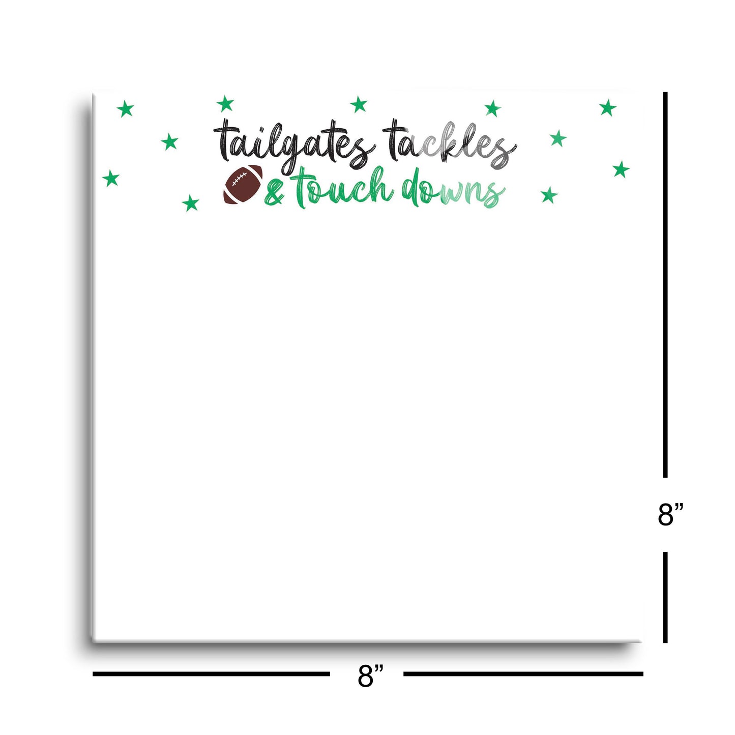 8x8 Glass Dry Erase-Tailgates Tackles & Touchdowns Stars
