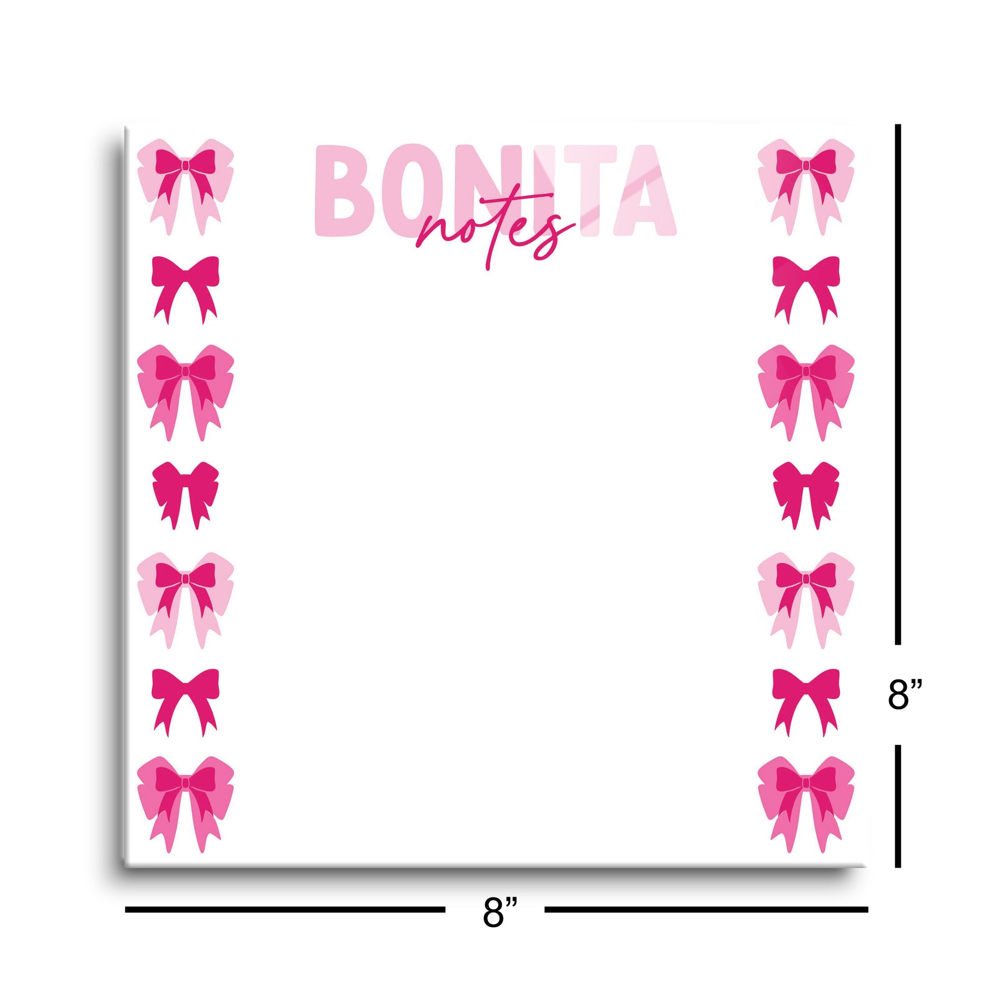 8x8 Glass Dry Erase-Bonita Bows -8