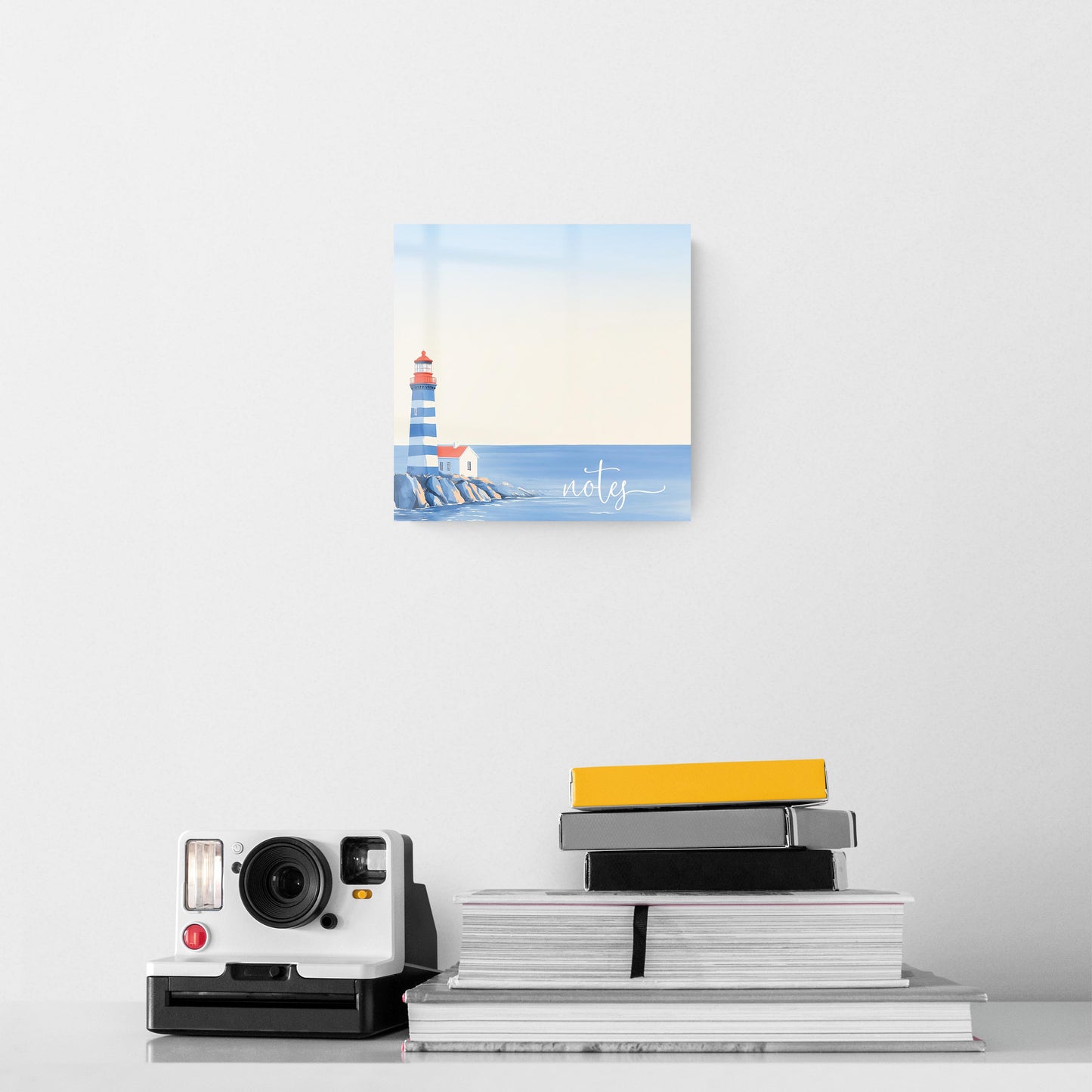 8x8 Glass Dry Erase-New England Tides Lighthouse Notes -5