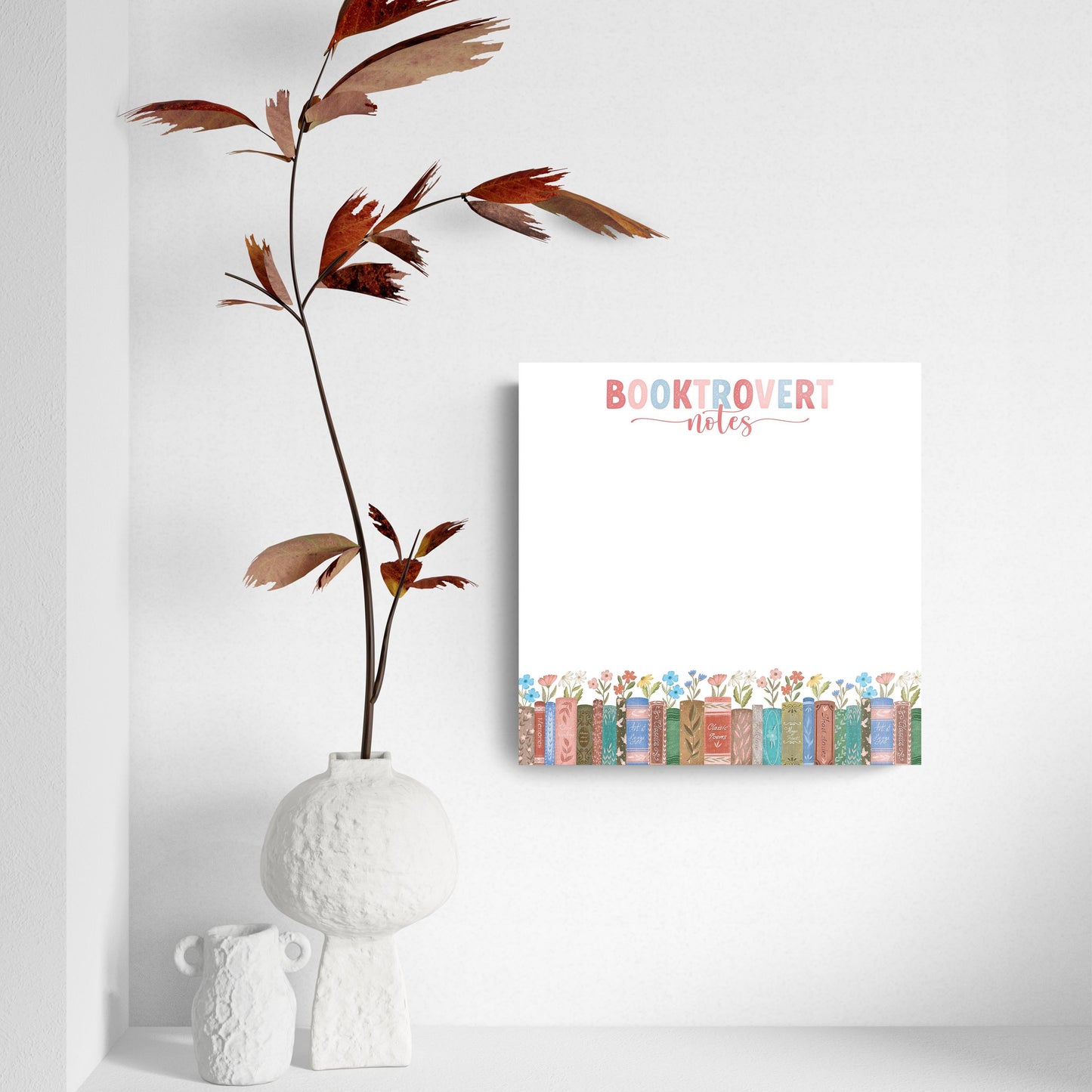 8x8 Glass Dry Erase-Pretty Little Chapters Booktrovert Notes -4