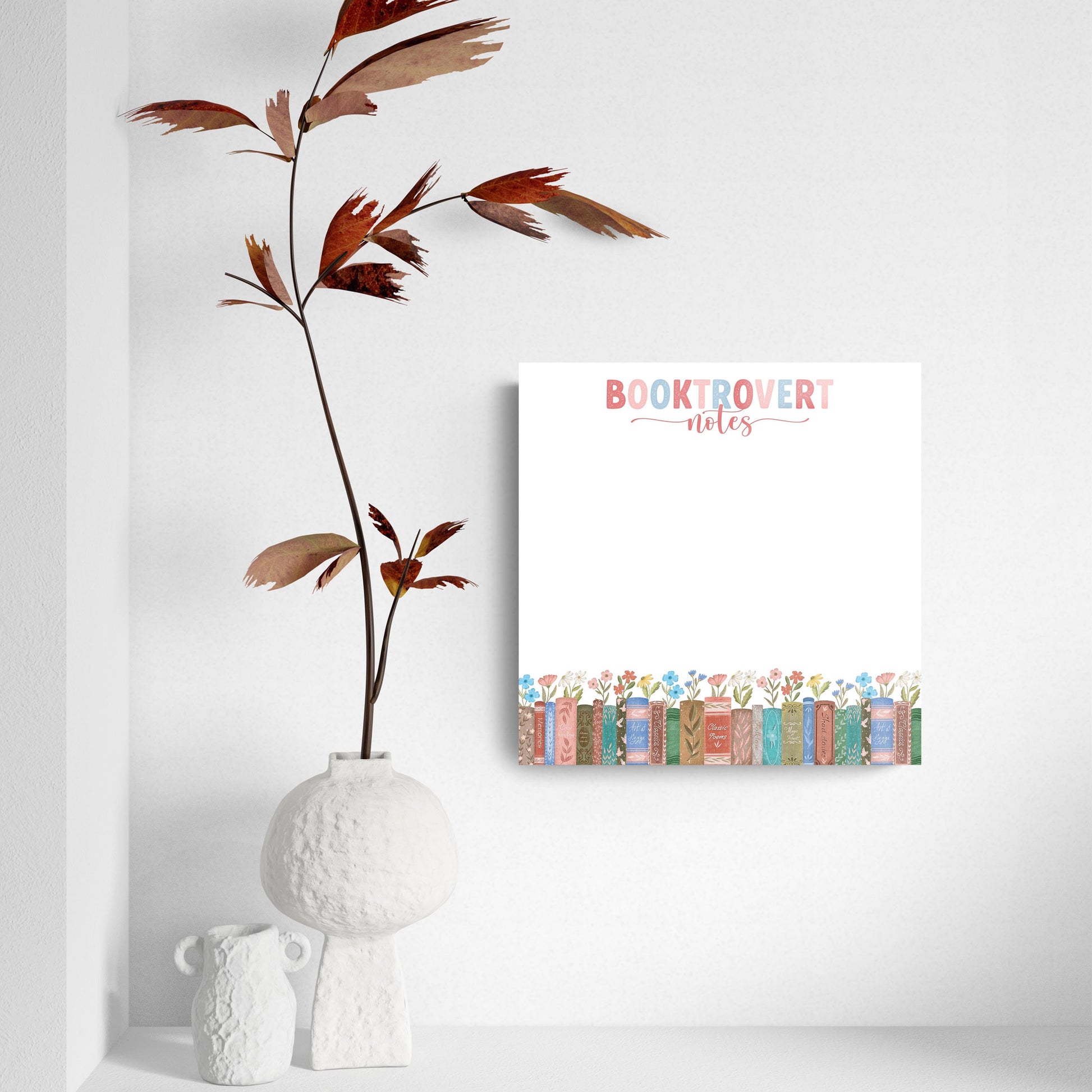 8x8 Glass Dry Erase-Pretty Little Chapters Booktrovert Notes -4