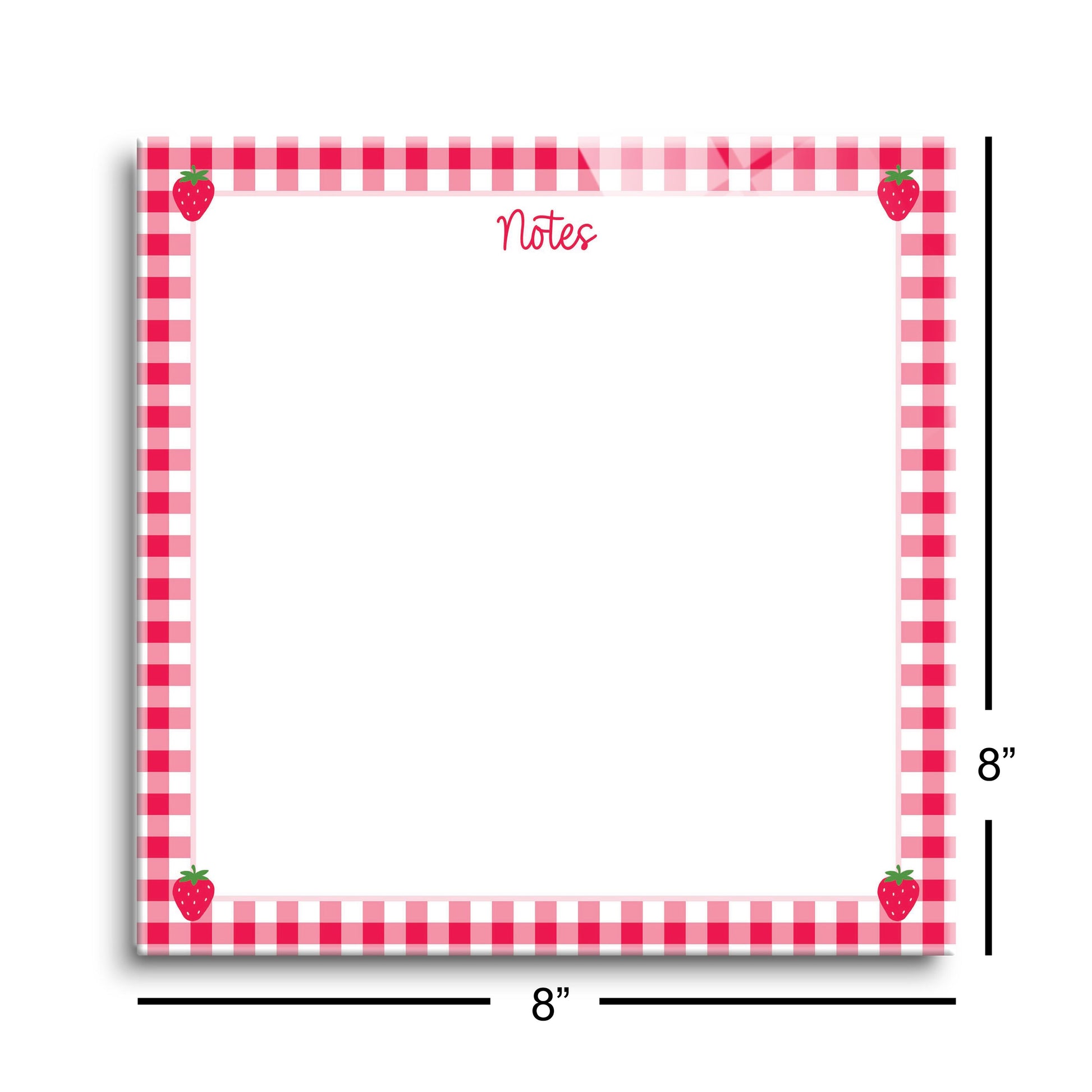 8x8 Glass Dry Erase-Strawberry Parlor -8