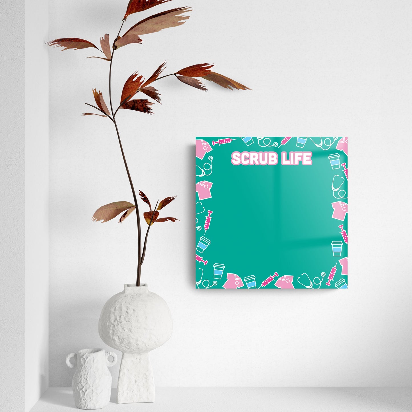 8x8 Glass Dry Erase-Scrub Life