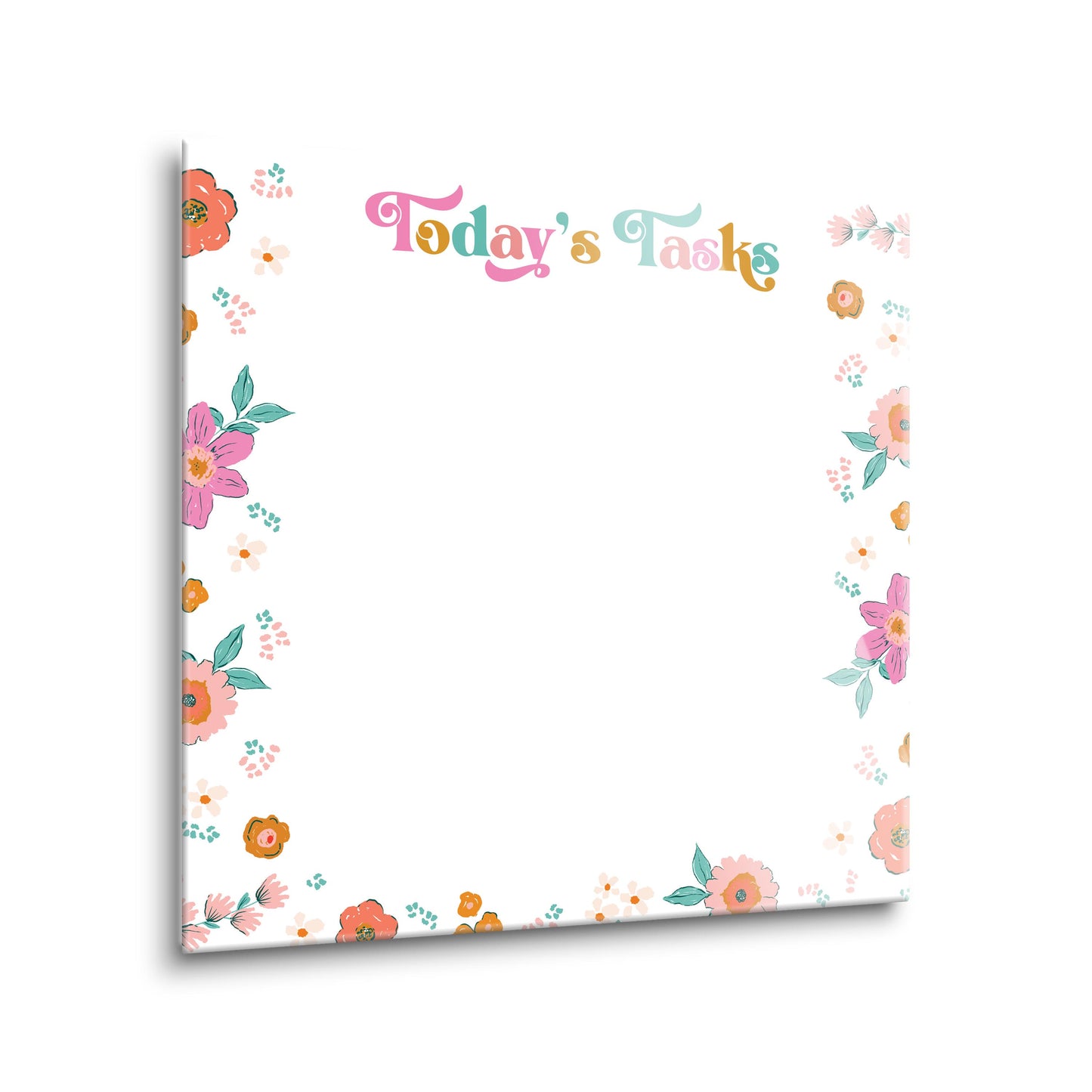 8x8 Glass Dry Erase-Kalia Floral Today's Tasks