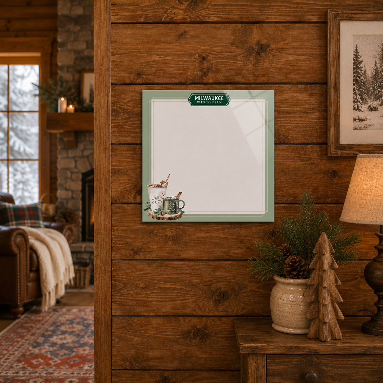 8x8 Glass Dry Erase-Woodland | Custom | Personalize