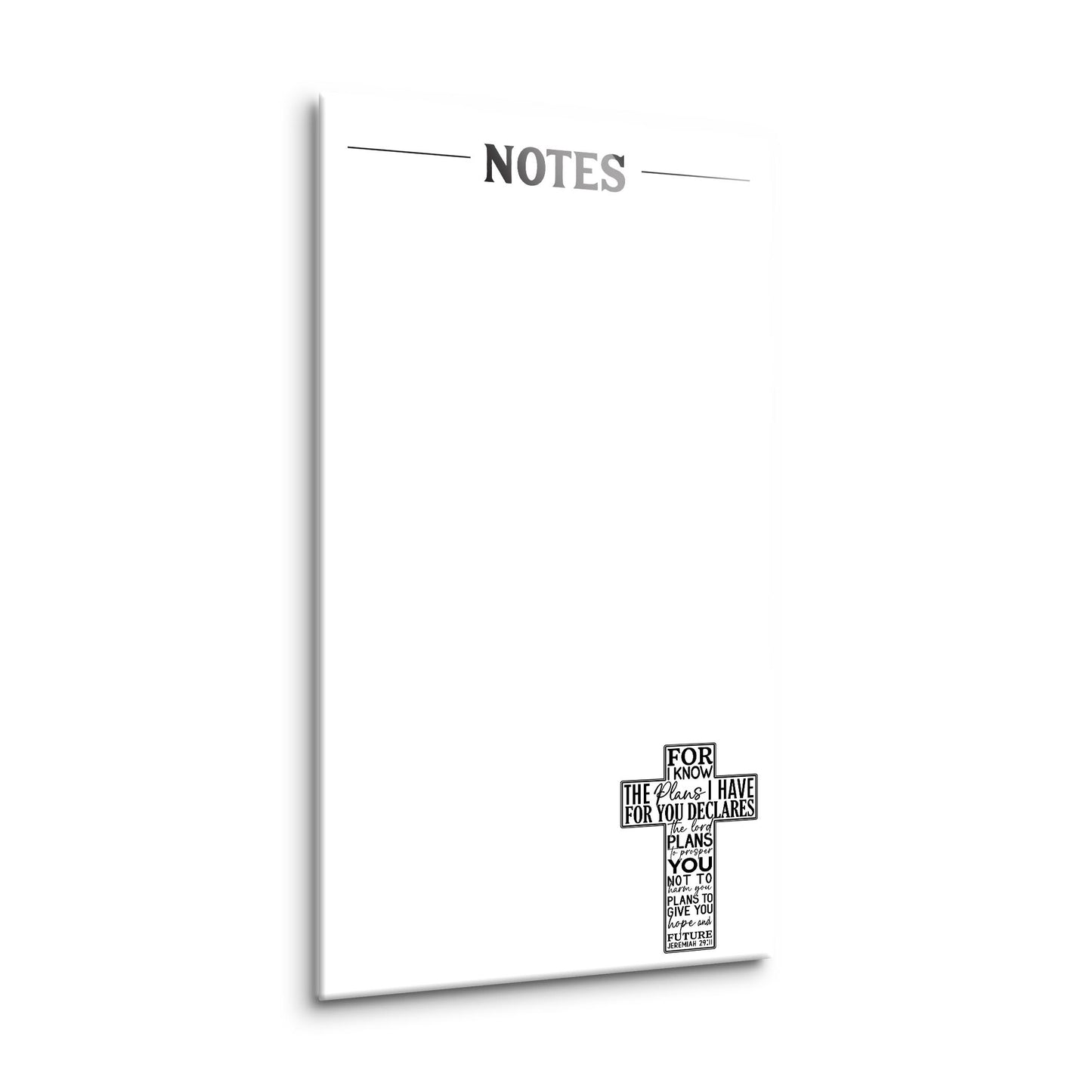 8x16 Glass Dry Erase-For I Know The Plans Cross Notes -1