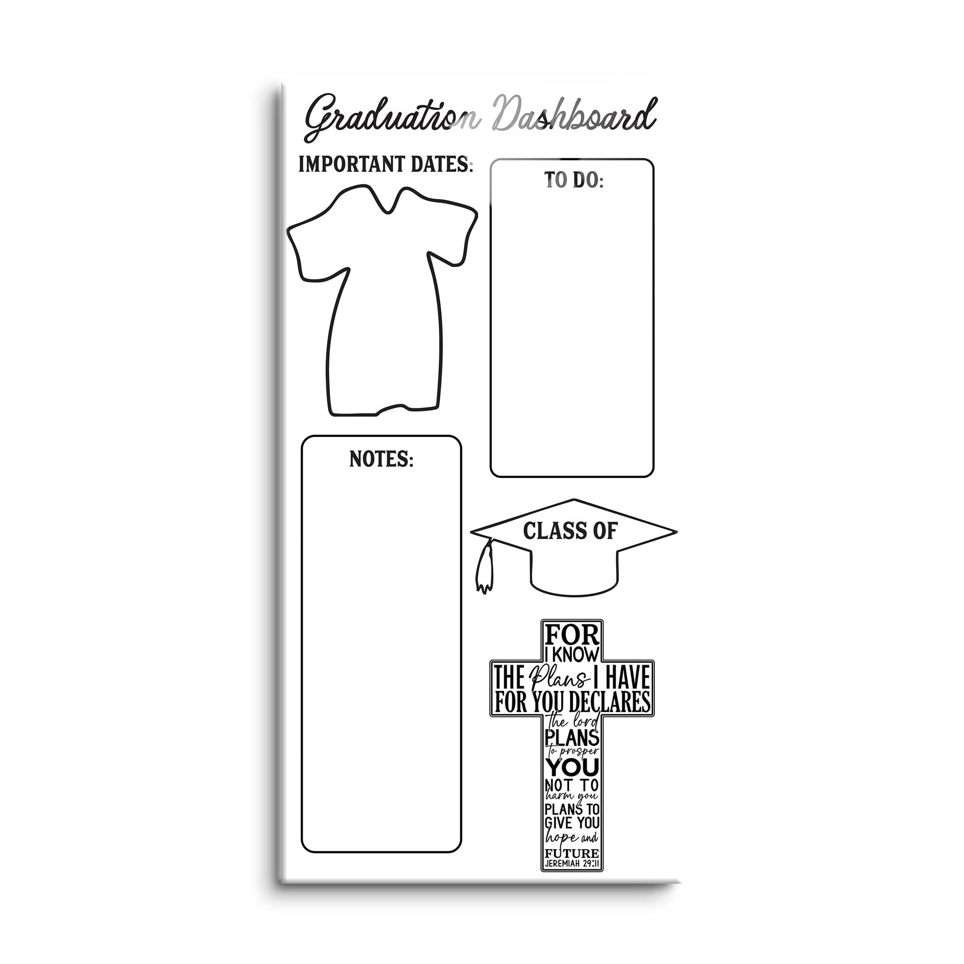 8x16 Glass Dry Erase-Graduation Dashboard -0