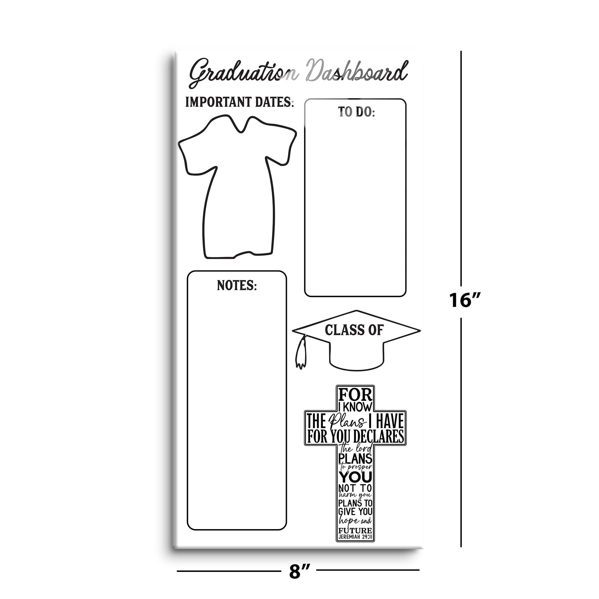 8x16 Glass Dry Erase-Graduation Dashboard -8