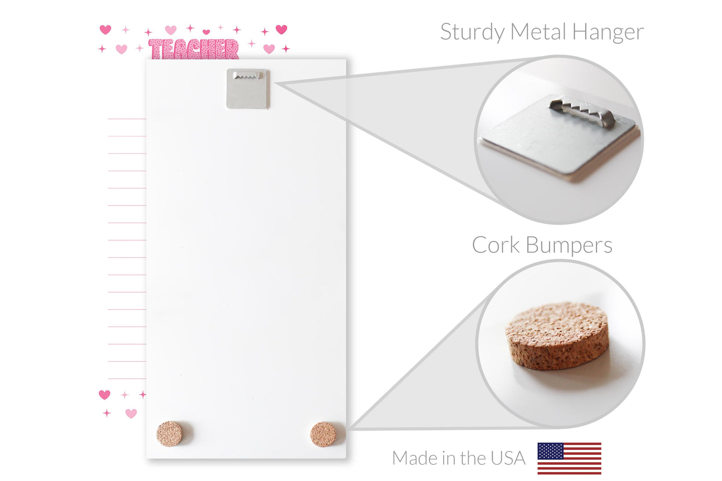 8x16 Glass Dry Erase-Classroom Coquette Teacher Hearts & Bow Notes -7