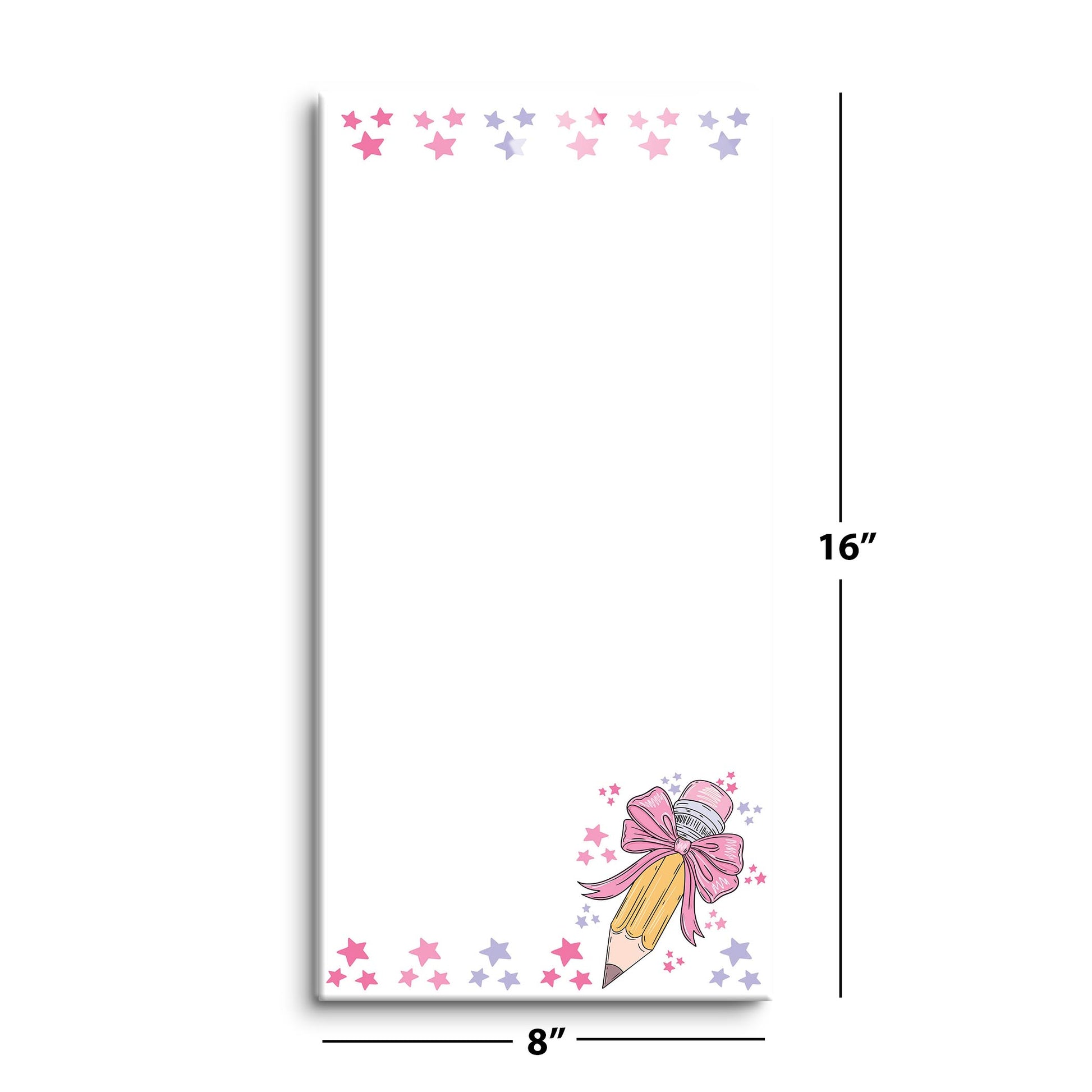 8x16 Glass Dry Erase-Classroom Coquette Pencil Stars Notes -8