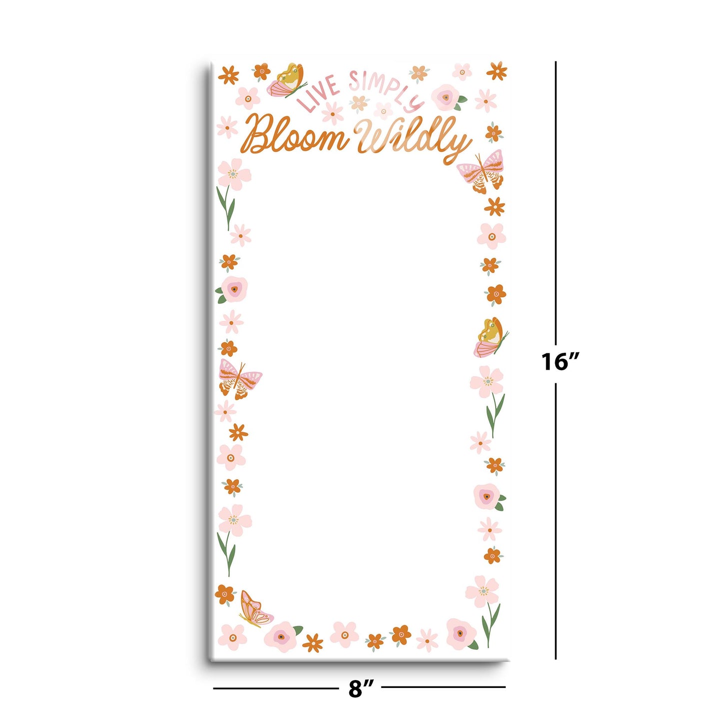 8x16 Glass Dry Erase-Spring Live Simply Bloom Wildly