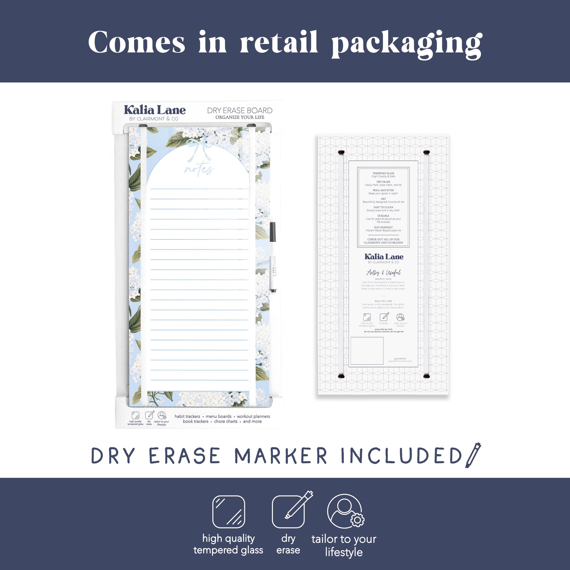 8x16 Glass Dry Erase-Hydrangea Cottage -3