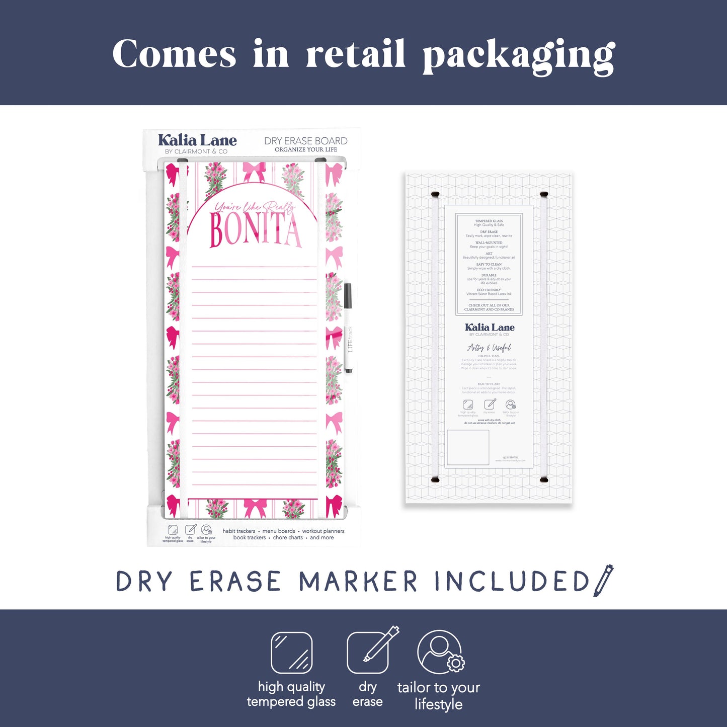 8x16 Glass Dry Erase-Bonita Bows -3