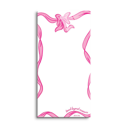 8x16 Glass Dry Erase-Pink Bows Loved Beyond Measure