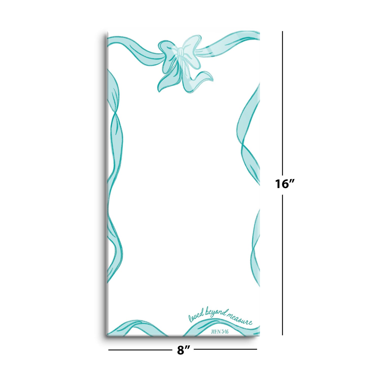 8x16 Glass Dry Erase-Blue Bows Loved Beyond Measure