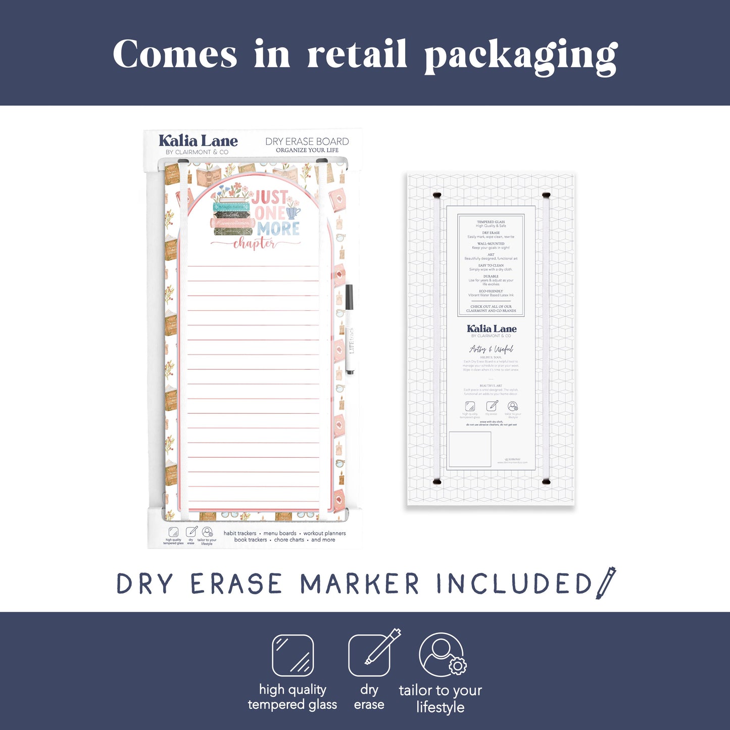 8x16 Glass Dry Erase-Pretty Little Chapters Just One More Chapter -3