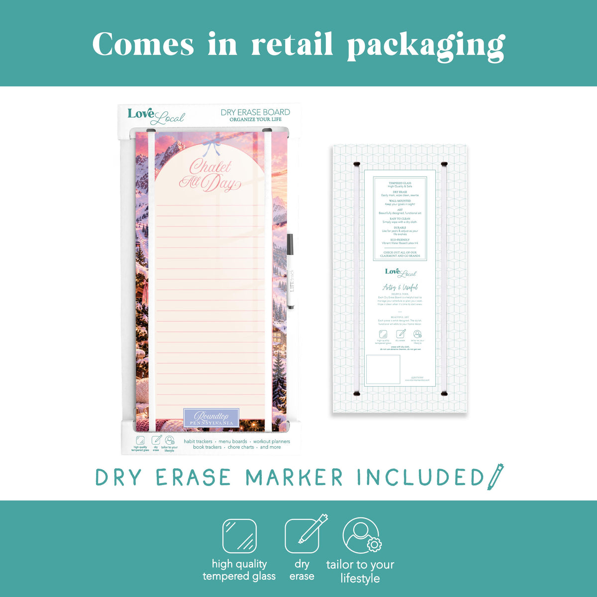 8x16 Glass Dry Erase-Chalet Girl | Custom -5