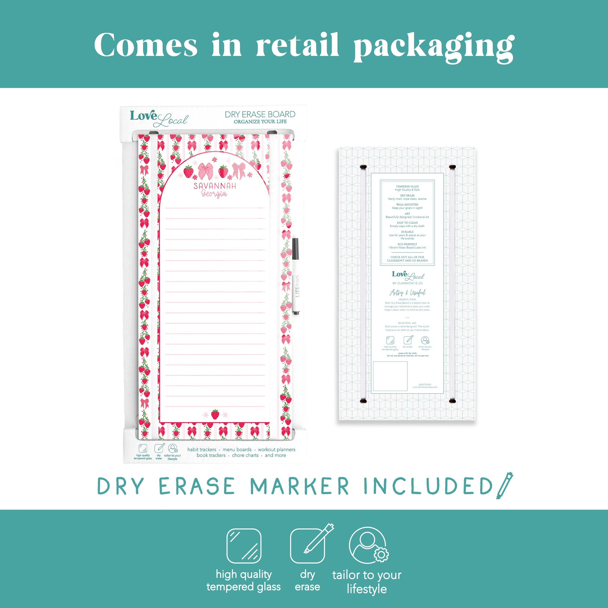8x16 Glass Dry Erase-Love+Local Strawberry Parlor -5