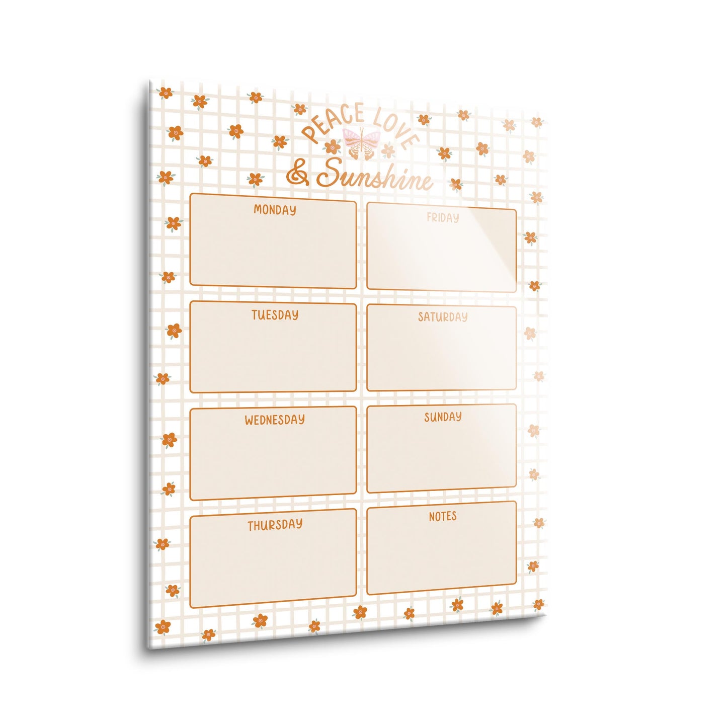 12x16 Glass Dry Erase-Spring Peace Love & Sunshine
