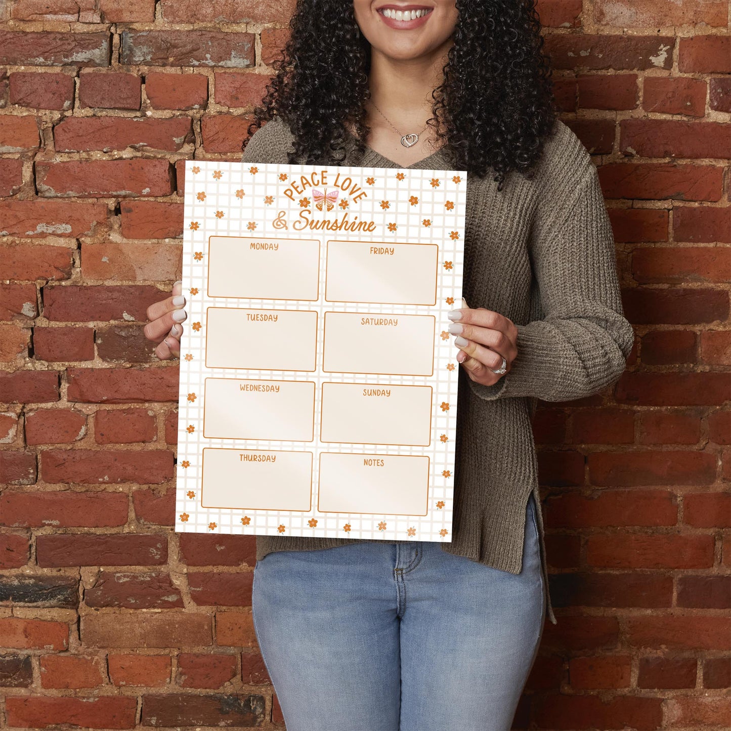 12x16 Glass Dry Erase-Spring Peace Love & Sunshine