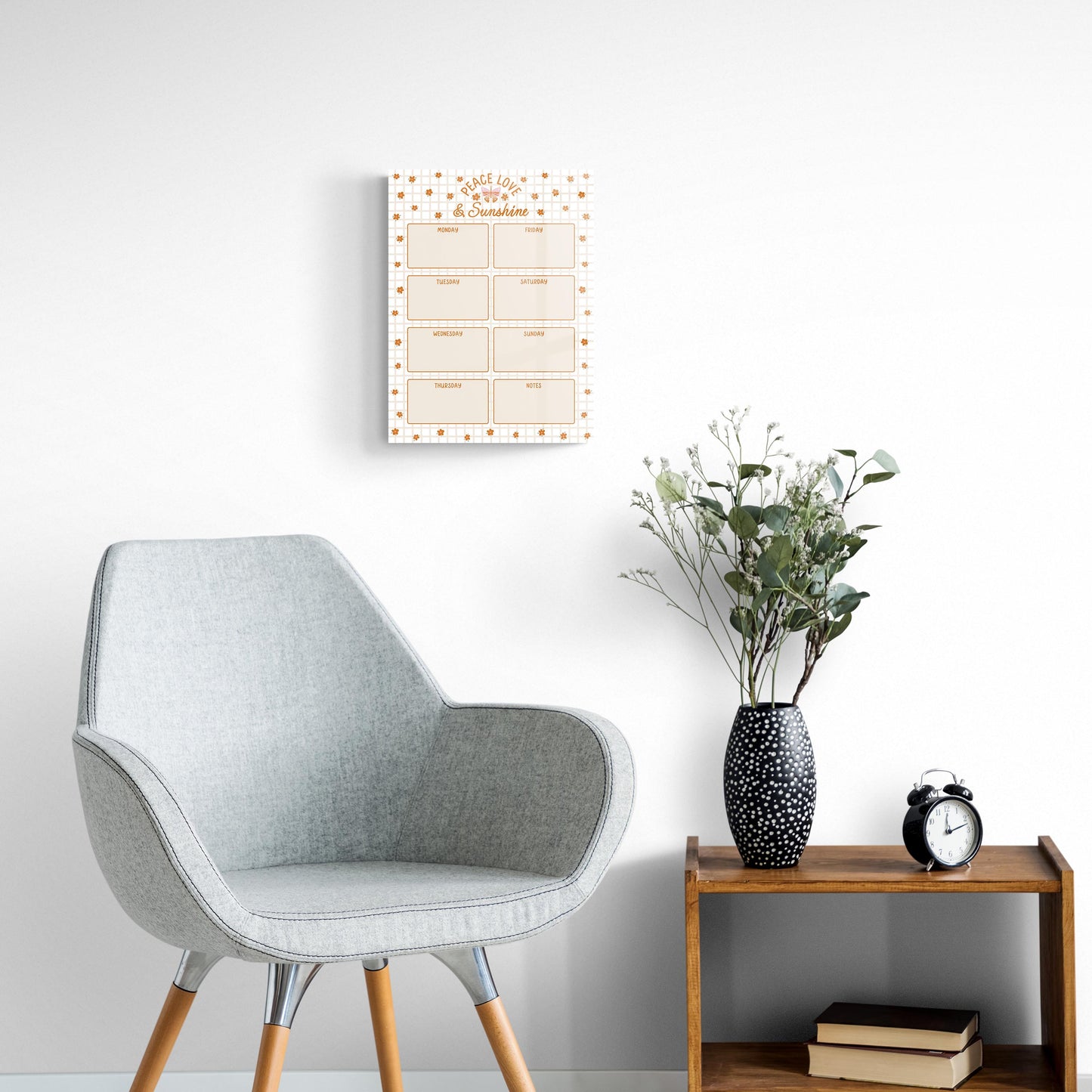 12x16 Glass Dry Erase-Spring Peace Love & Sunshine