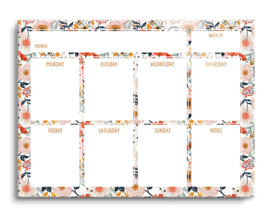 12x16 Glass Dry Erase Horizontal-Pretty Things Weekly Calendar