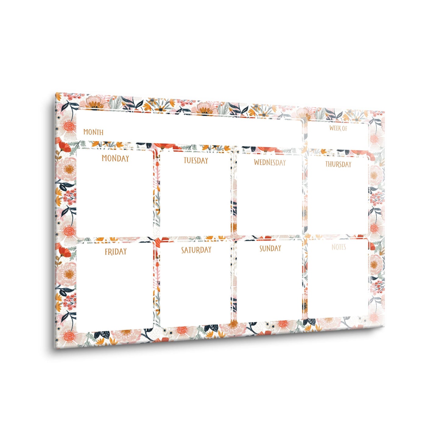 12x16 Glass Dry Erase Horizontal-Pretty Things Weekly Calendar