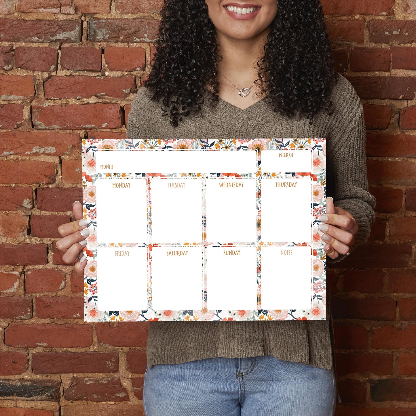 12x16 Glass Dry Erase Horizontal-Pretty Things Weekly Calendar