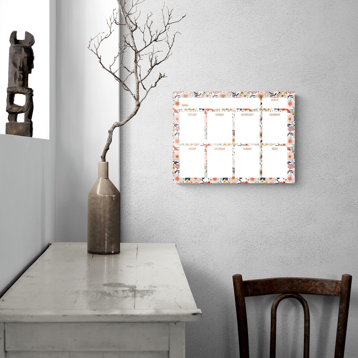 12x16 Glass Dry Erase Horizontal-Pretty Things Weekly Calendar