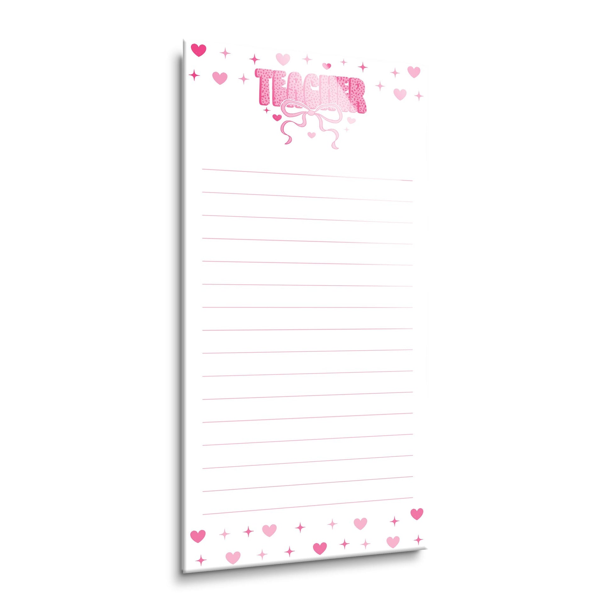 12x24 Glass Dry Erase-Classroom Coquette Teacher Hearts & Bow Notes -1