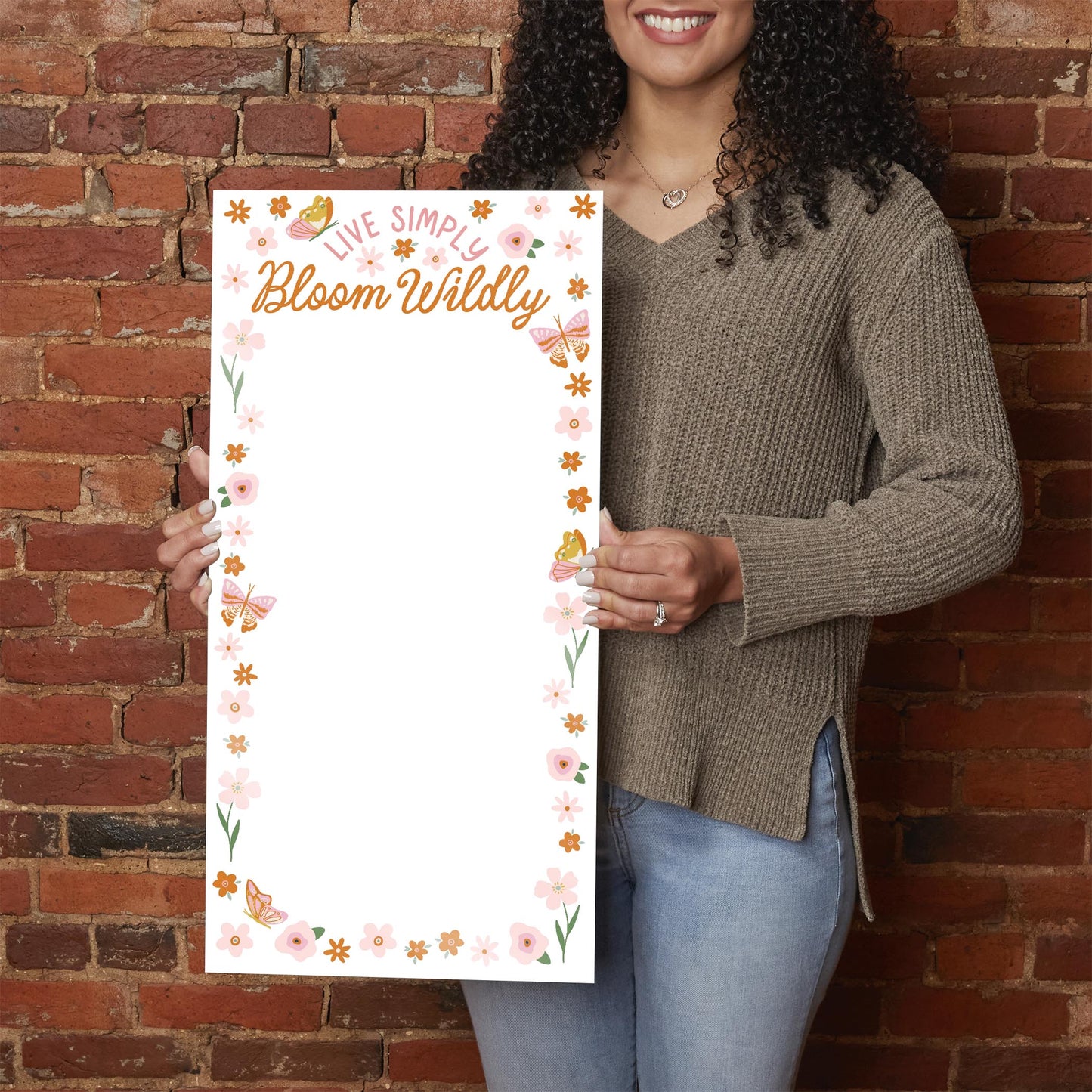 12x24 Glass Dry Erase-Spring Live Simply Bloom Wildly