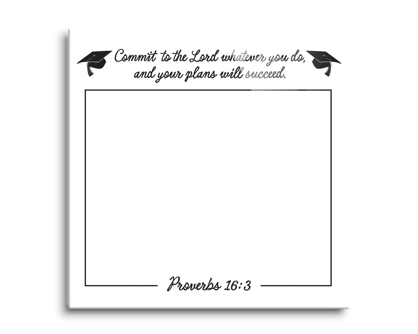 8x8 Glass Dry Erase-Commit To The Lord Whatever You Do