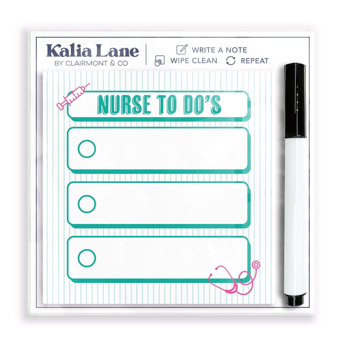 4x4 Clear Reminder Kalia Lane-Nurse To Do's