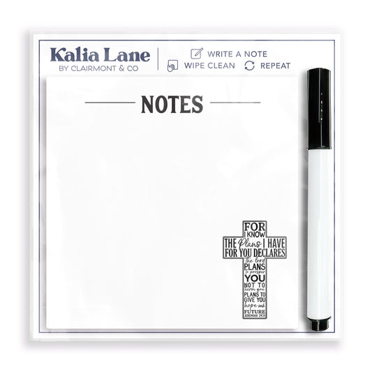 4x4 Clear Reminder Kalia Lane-For I Know The Plans Cross Notes -0