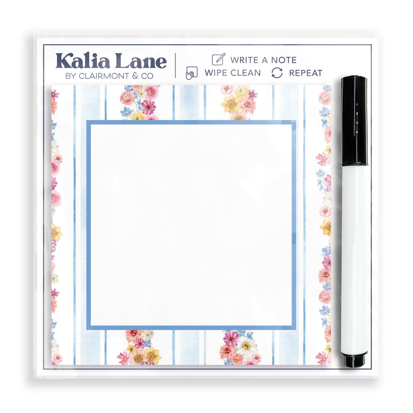 4x4 Clear Reminder Kalia Lane-Fantasy Garden Flower Stripes -0