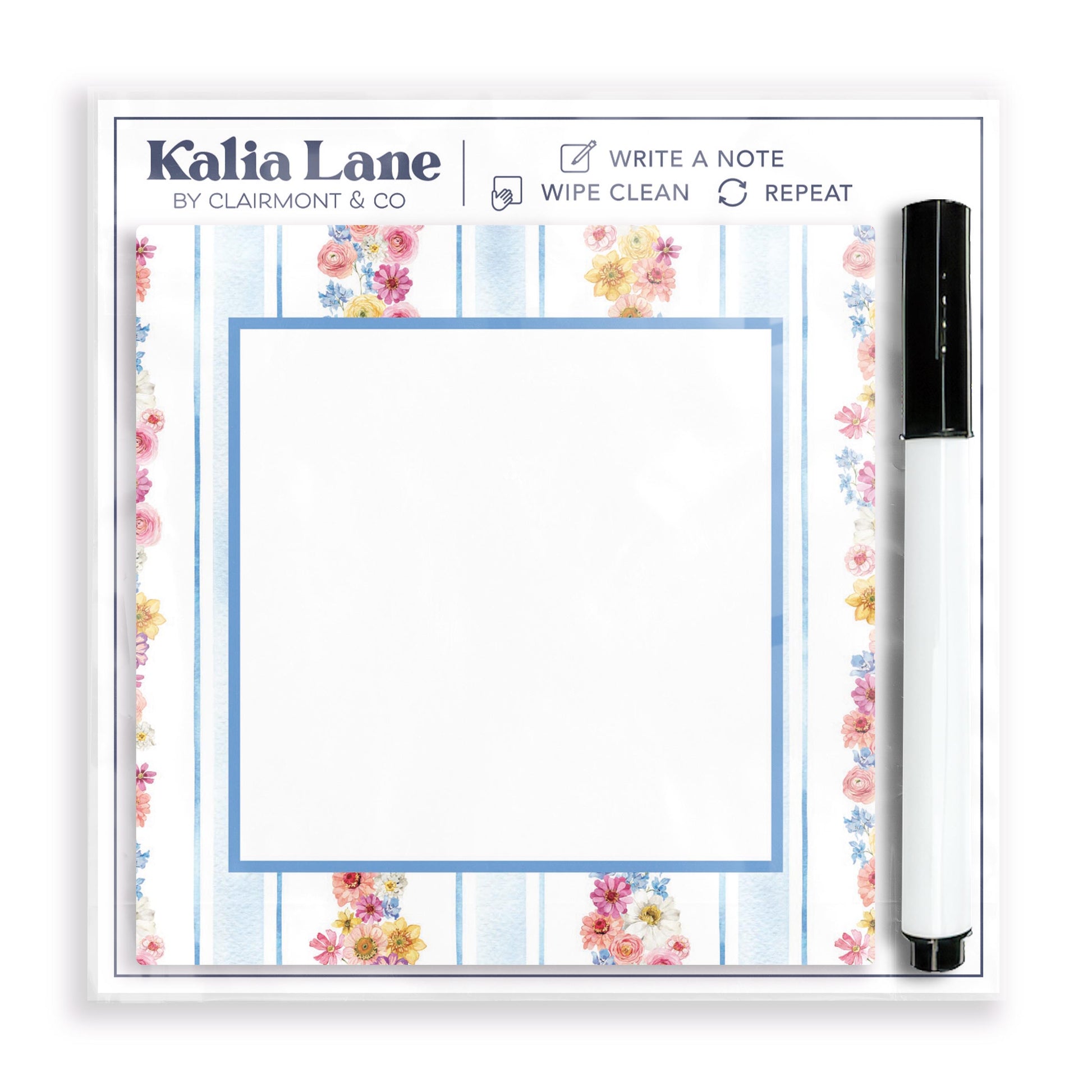 4x4 Clear Reminder Kalia Lane-Fantasy Garden Flower Stripes -0