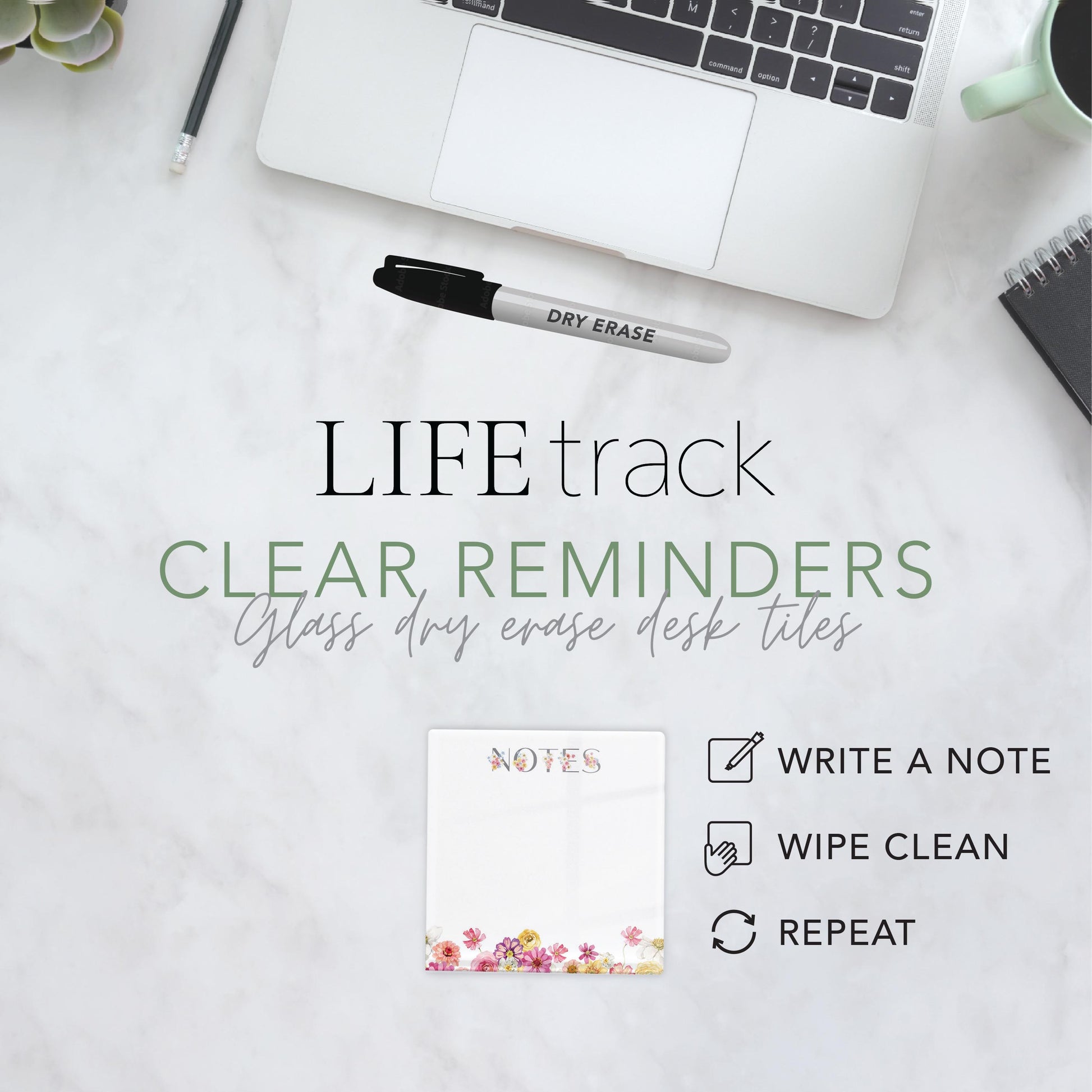 4x4 Clear Reminder Kalia Lane-Fantasy Garden Notes -1