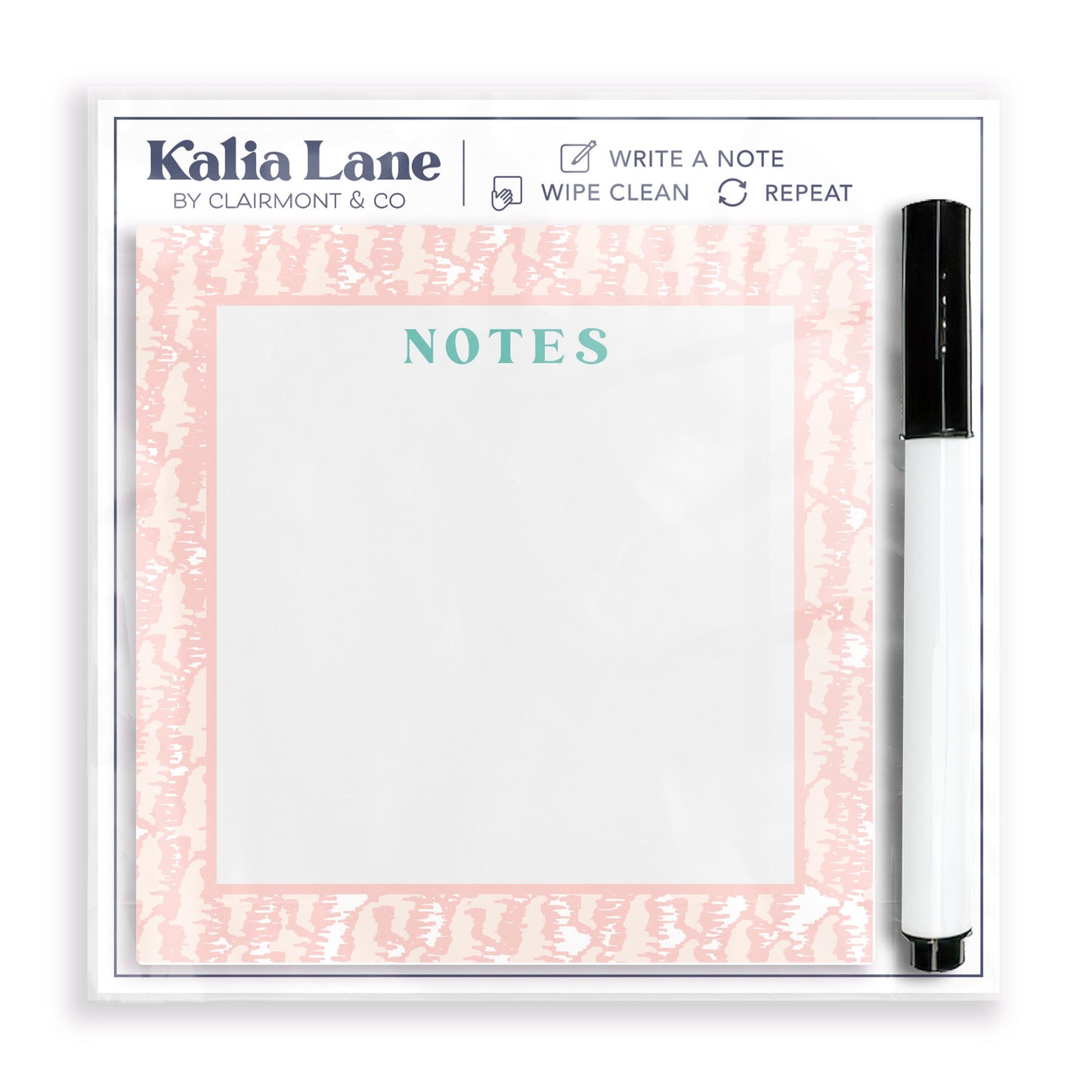 4x4 Clear Reminder Kalia Lane-Kalia Floral Pink Notes