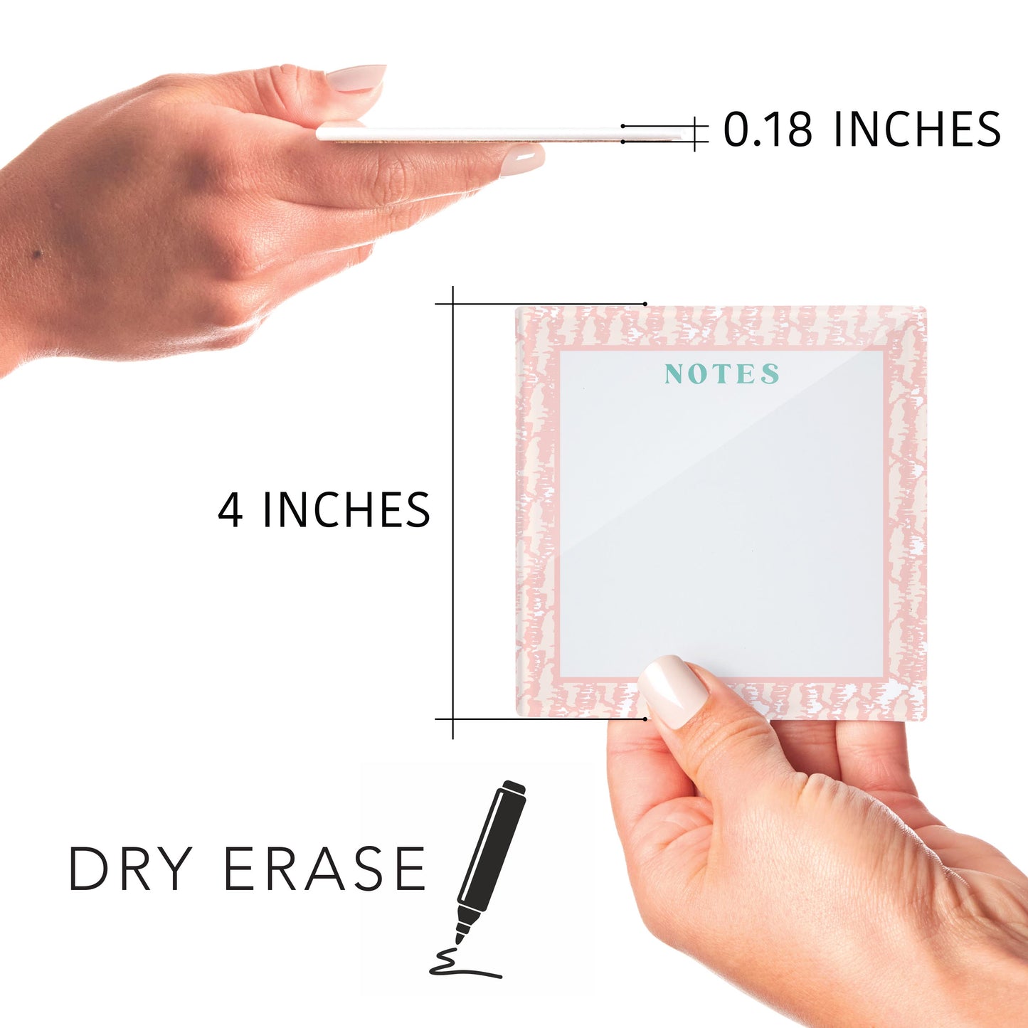 4x4 Clear Reminder Kalia Lane-Kalia Floral Pink Notes