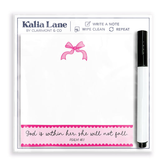 4x4 Clear Reminder Kalia Lane-Pink Bows God Is Within Her
