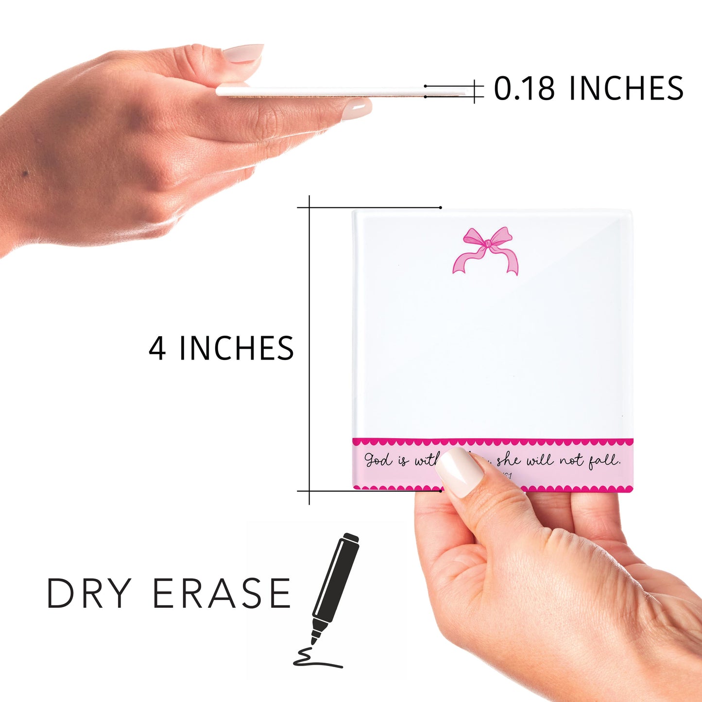 4x4 Clear Reminder Kalia Lane-Pink Bows God Is Within Her