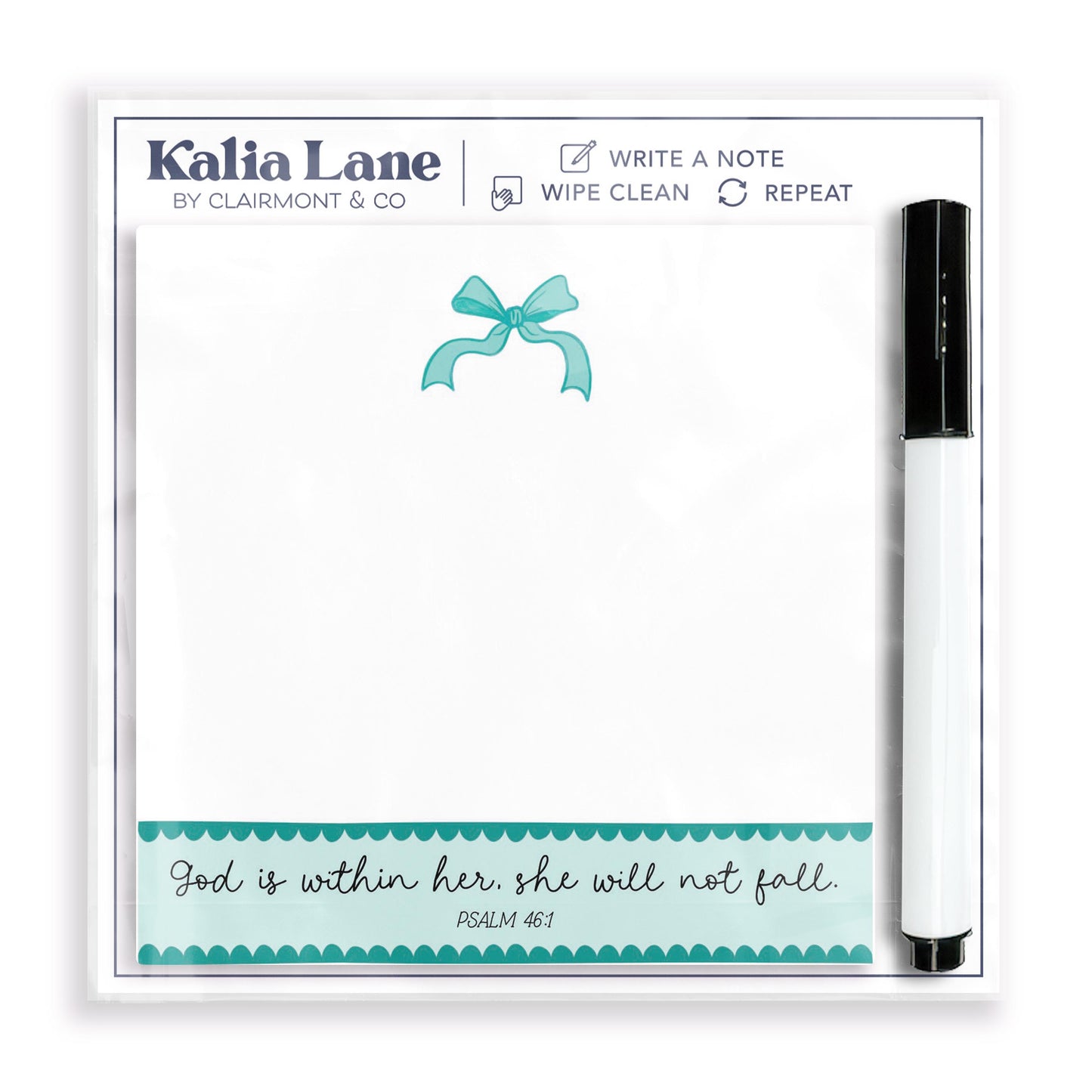 4x4 Clear Reminder Kalia Lane-Blue Bows God Is Within Her