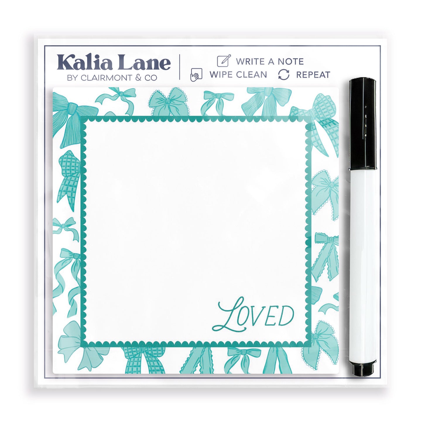 4x4 Clear Reminder Kalia Lane-Blue Bows Loved
