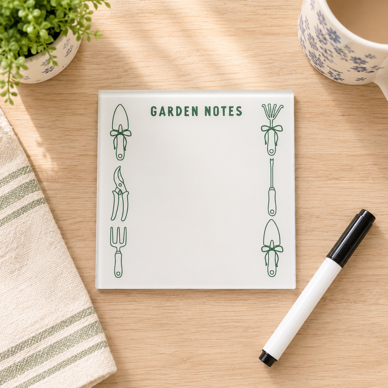4x4 Glass Dry Erase Board - Plant Lady