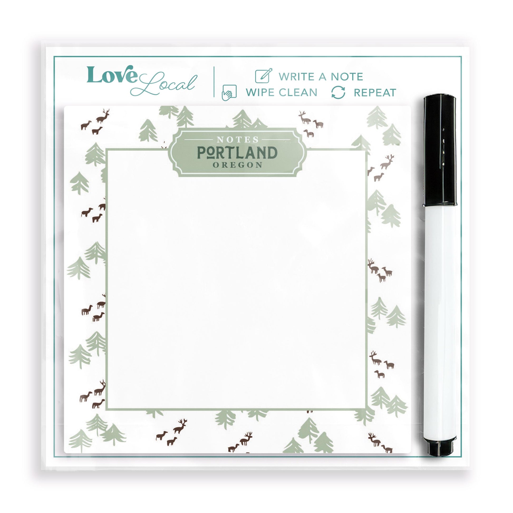 4x4 Clear Reminder Love Local-Love+Local Woodland -0