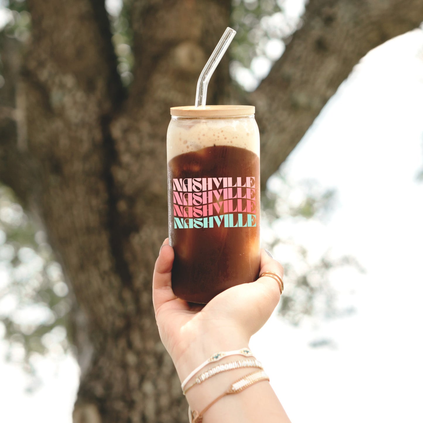 16oz. Glass Cup - Retro Wave Local