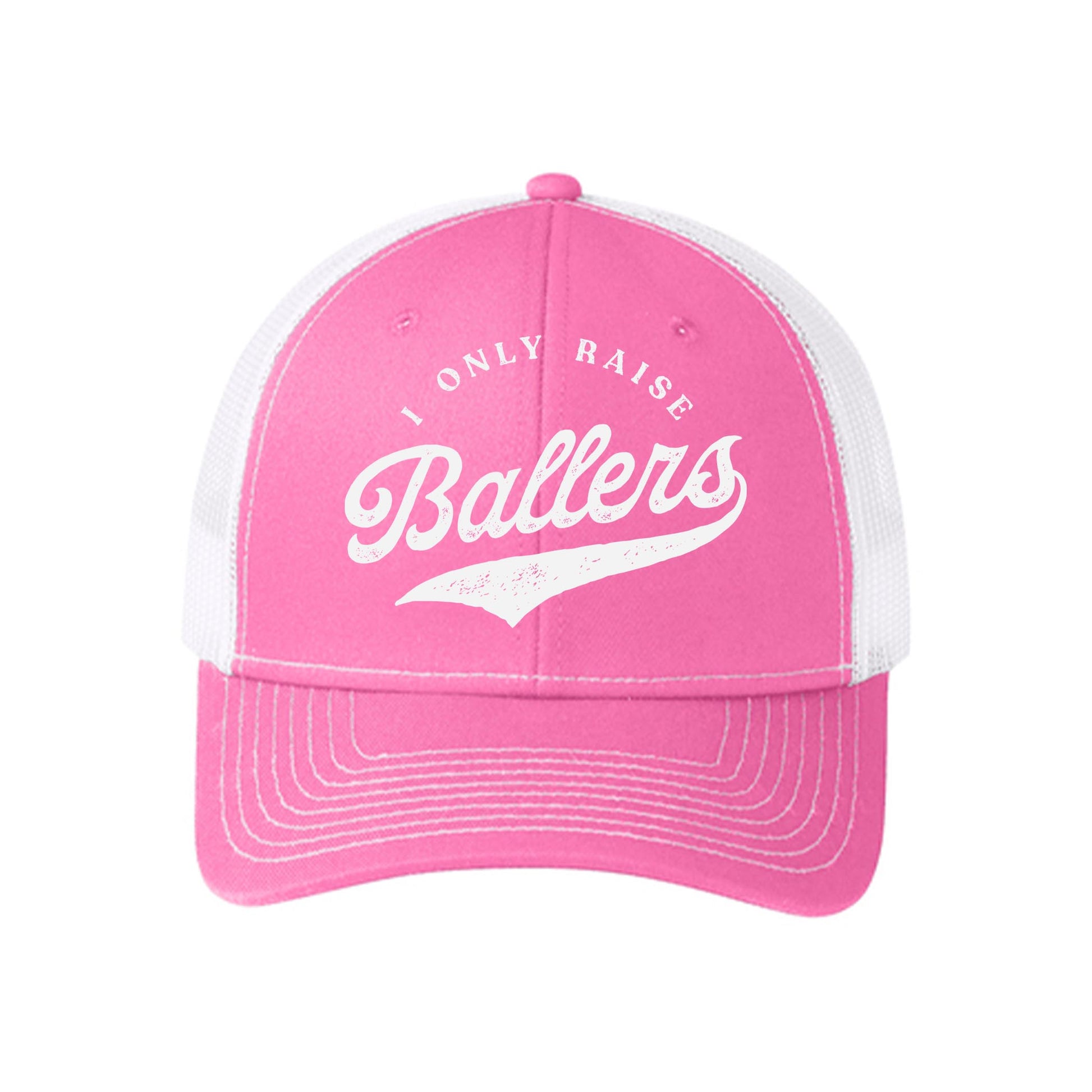 Pink & White Trucker Hat-Little League I Only Raise Ballers -0