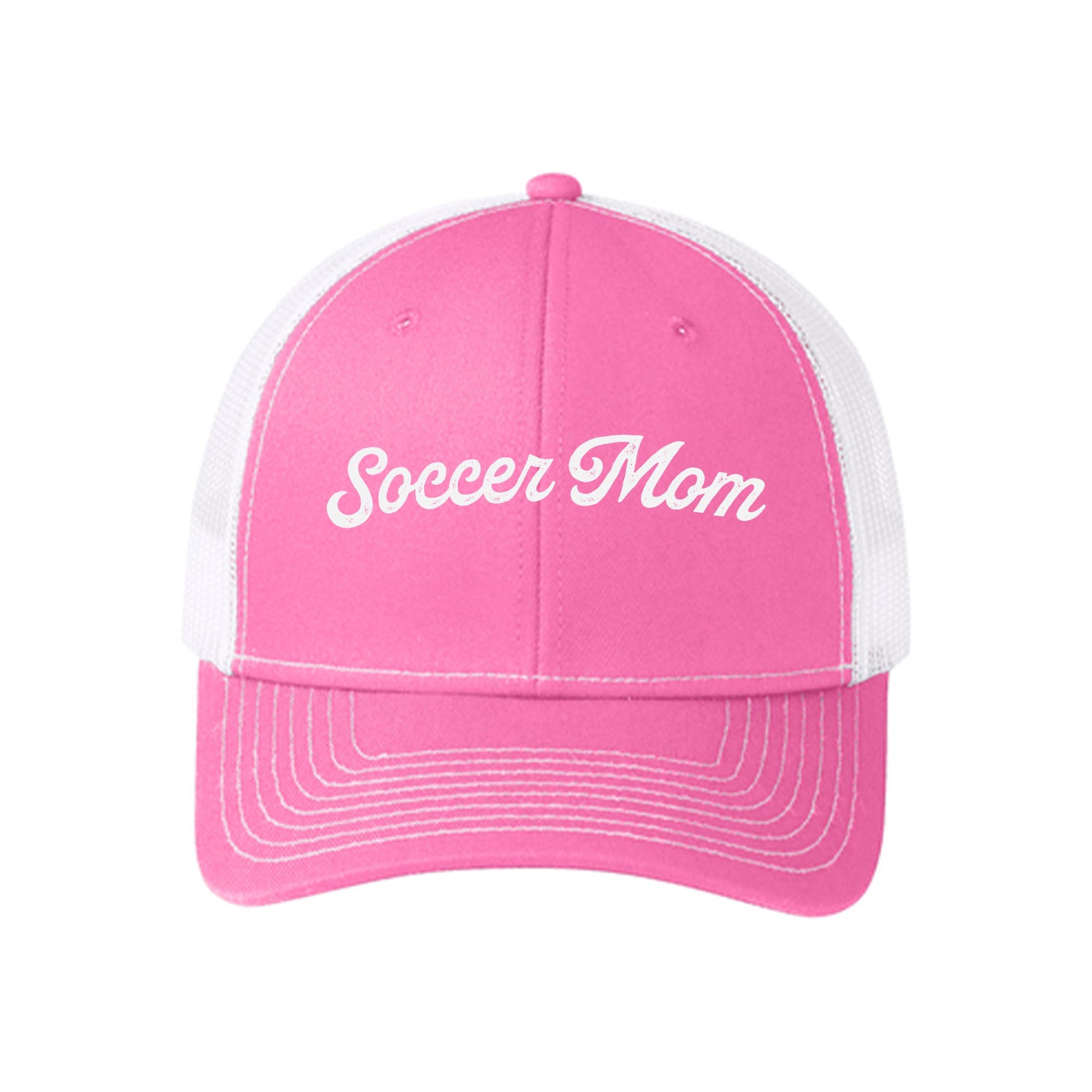 Pink & White Trucker Hat-Soccer Mom -0