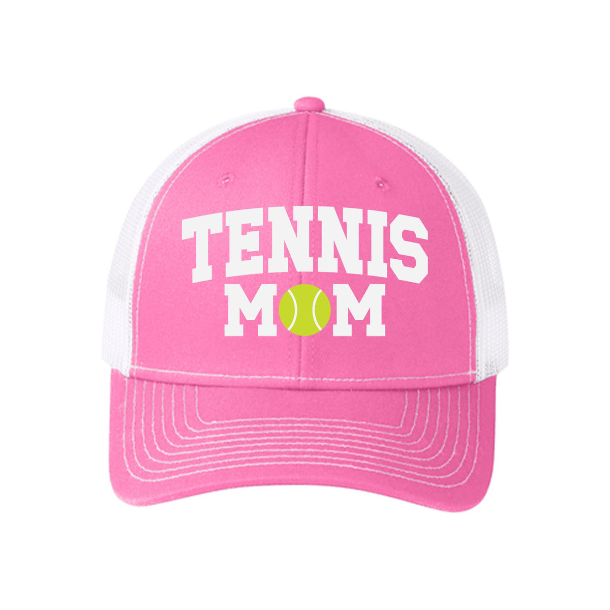 Pink & White Trucker Hat-Tennis Mom -0