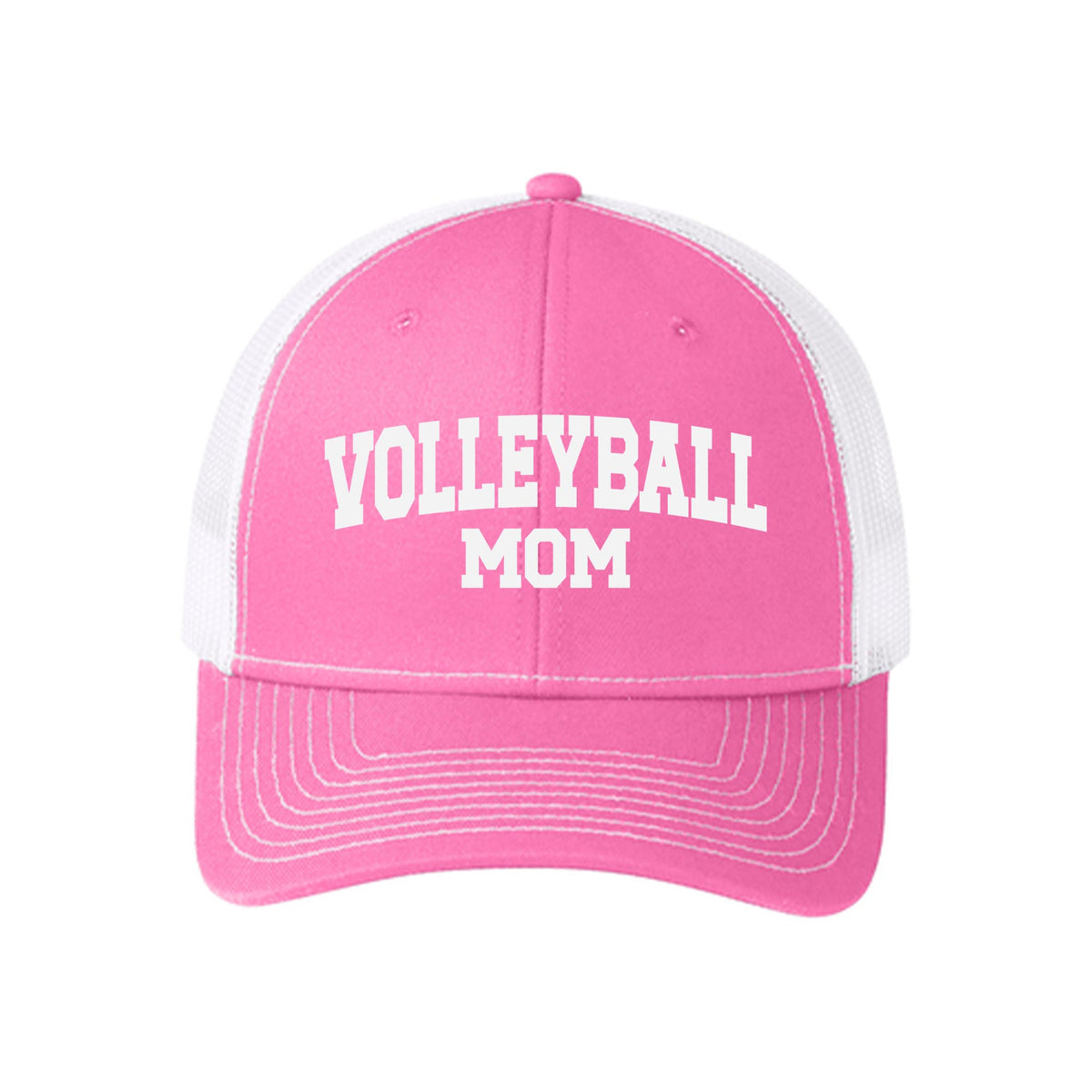 Pink & White Trucker Hat-Volleyball Mom -0